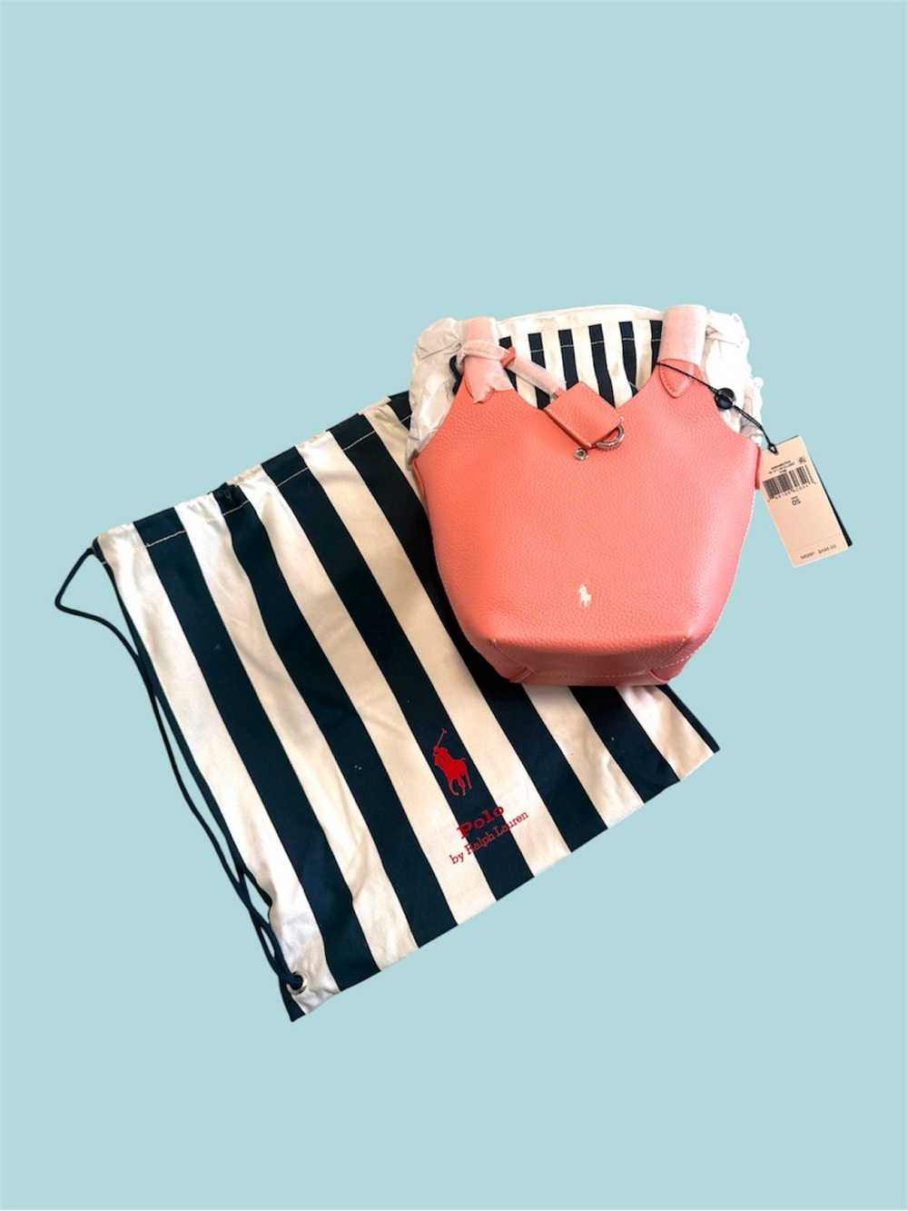 Ralph Lauren Pink polo play Leather Mini Tote